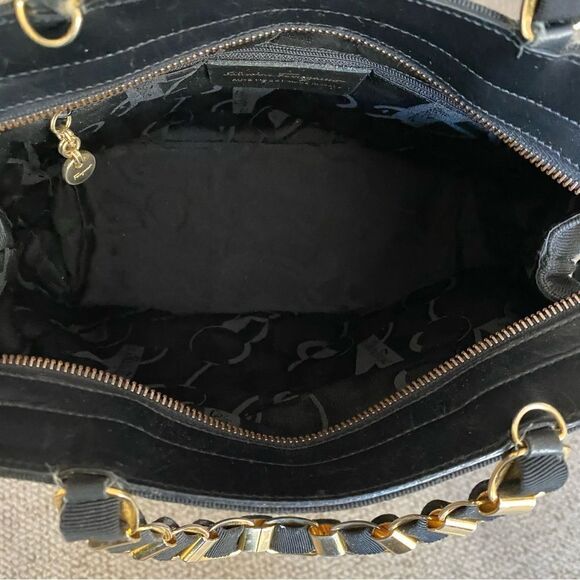 SALVATORE FERRAGAMO Leather Trim Layered Nylon Top Handle Bag. EUC! - Picture 8 of 13